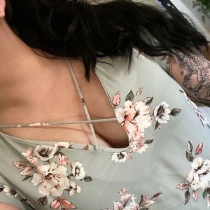 Sweet rain pastel mint floral top